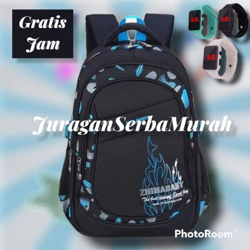 Tas Ransel Sekolah Anak Laki-laki SD Gratis Jam