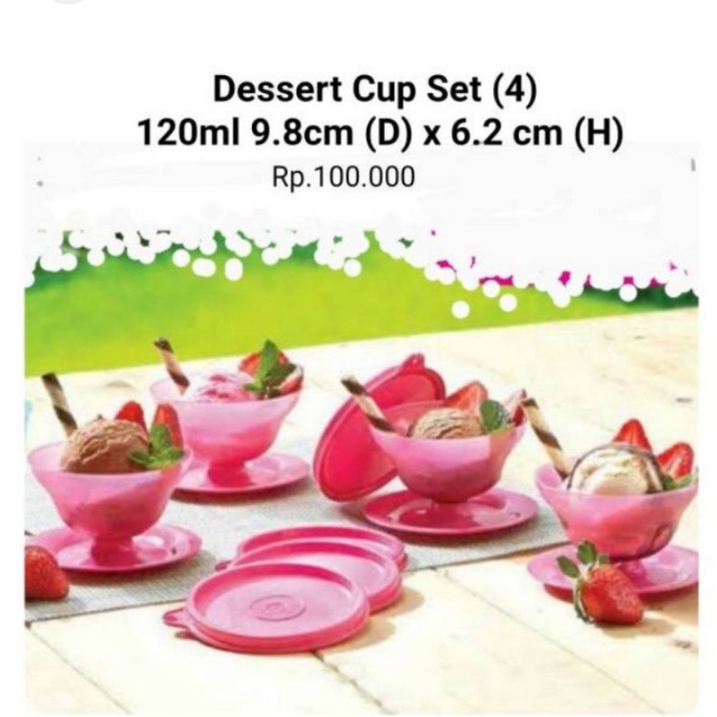 Dessert cup tupperware (4) / gelas tupperware dengan tutup