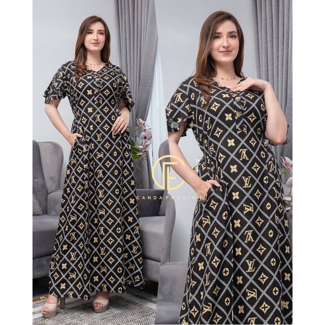 Daster Arab Dlusia DELIA CANDA Dress Rayon Motif Branded