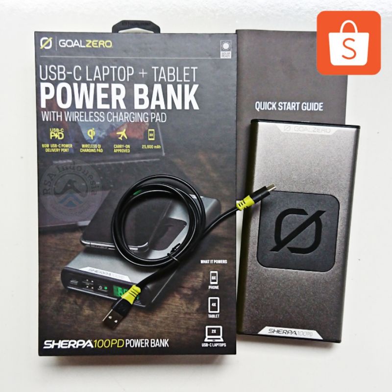 Goal Zero Sherpa 100PD PowerBank Original Kapasitas Besar WIRELESS laptop kamera tablet drone smartp