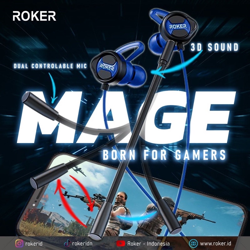 Headset Roker Gaming RK-G700 / Earphone Gaming Roker MAGE / HF ROKER GAMING RK G700