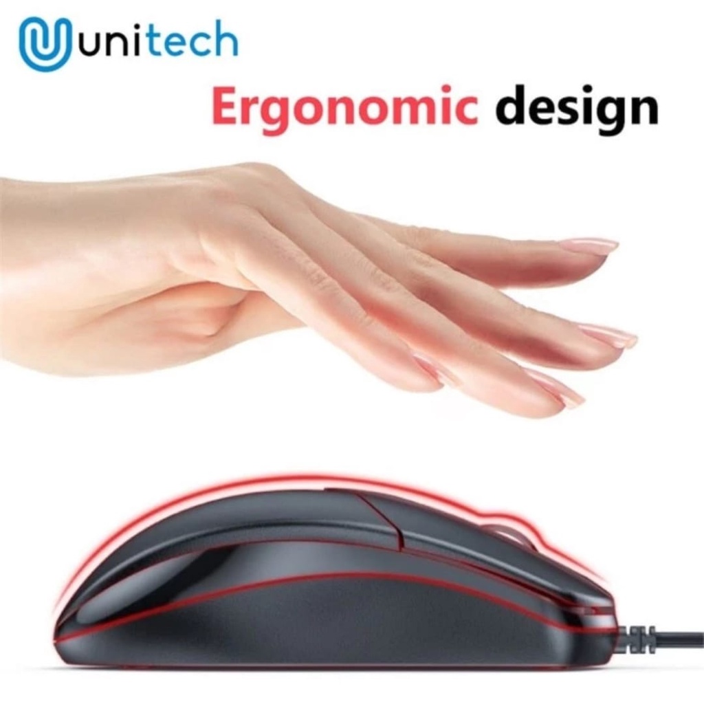 Mouse Unitech G3 Mouse Wired USB Kabel Optical 1000DPI High Accuracy