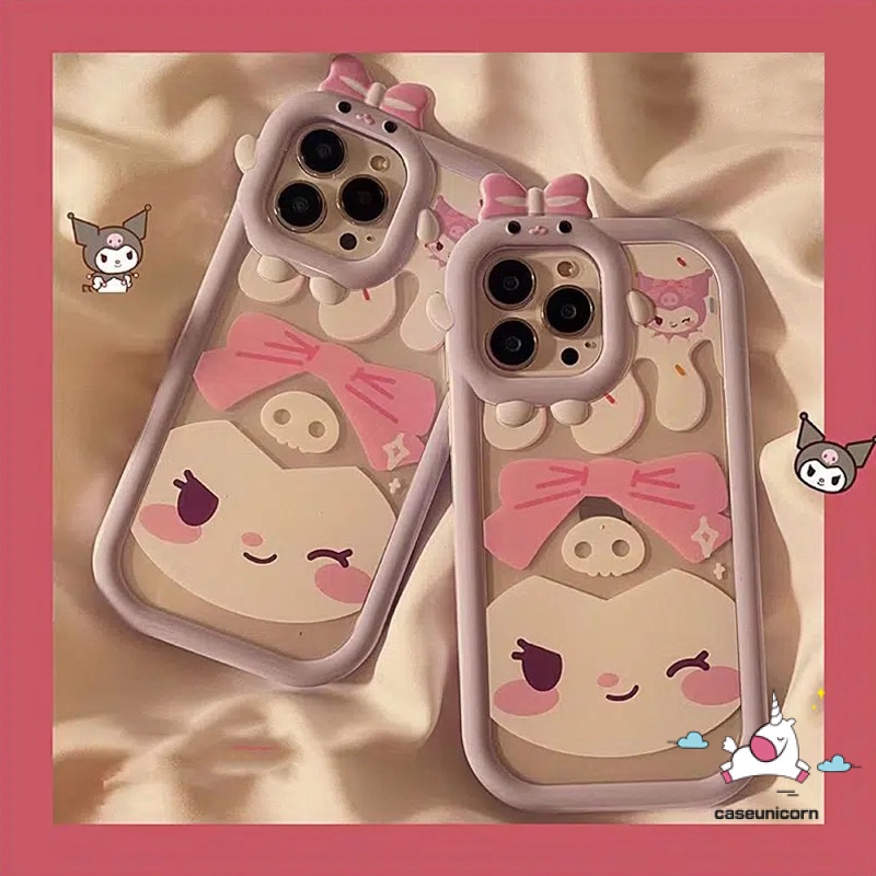 Kuromi Case Lucu Samsung A13 A12 A14 A04E A04 A32 A50 A50s A30s A51 A52 A52s A31 A22 A23 M32 A33 A53 A73 A04s A11 A21s A71 A53 A03 A03s A02s 3D Bow Little Monster Lens Soft Case