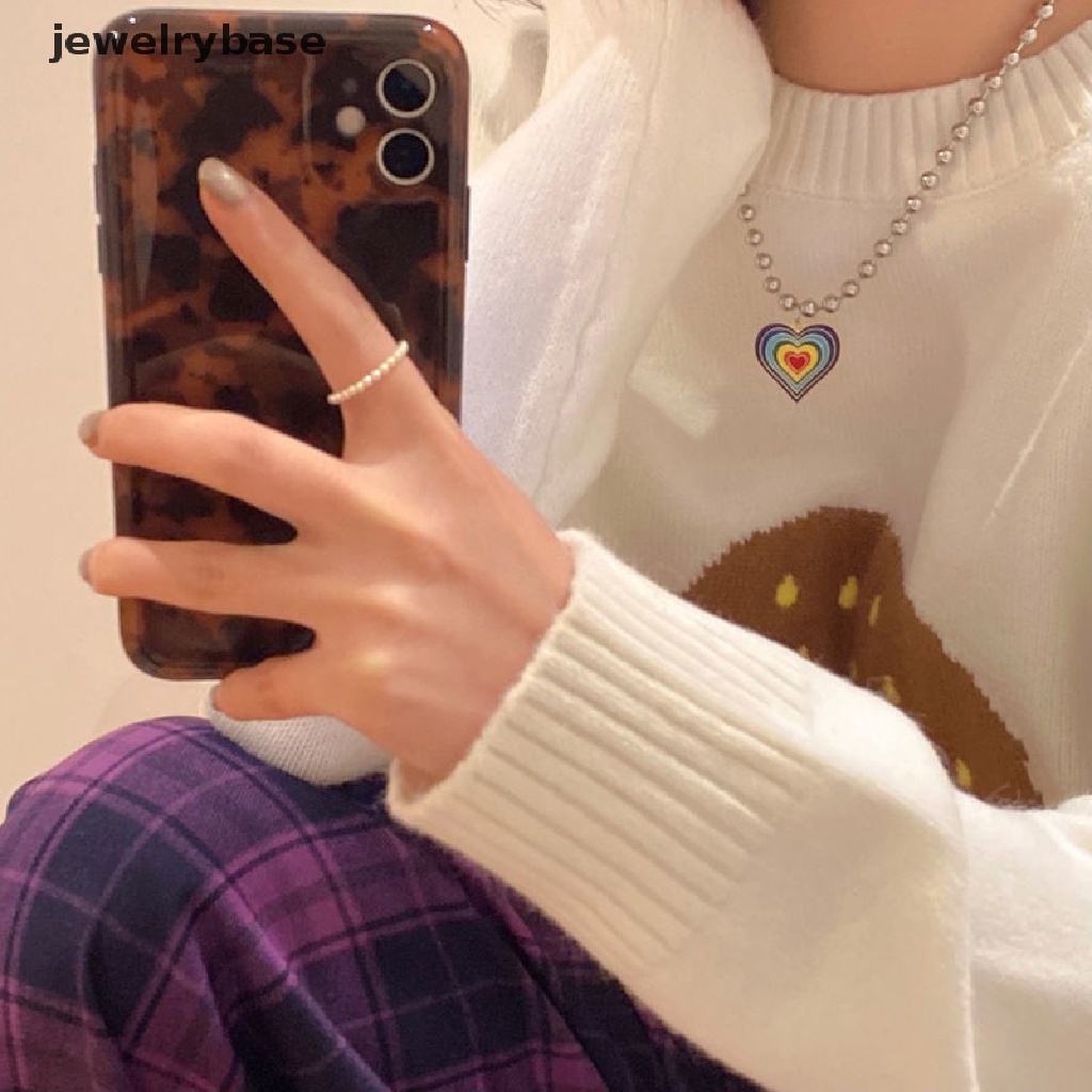 Kalung Rantai Panjang Liontin Hati Gaya Vintage Untuk Pria Dan Wanita