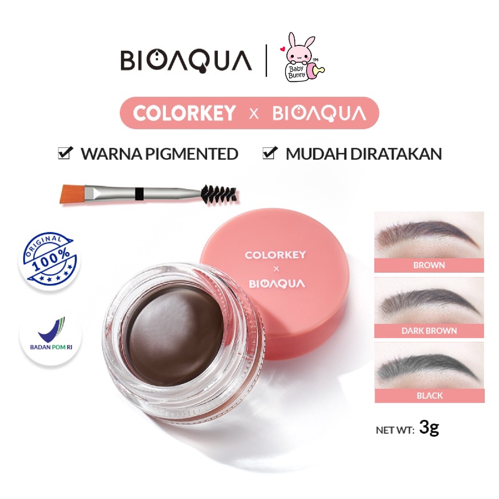 ❤ BELIA ❤ COLORKEY x BIOAQUA Eyebrow Gel Make Up Eyebrow Pomade Cream Alis Waterproof Tahan air dan keringat | BPOM