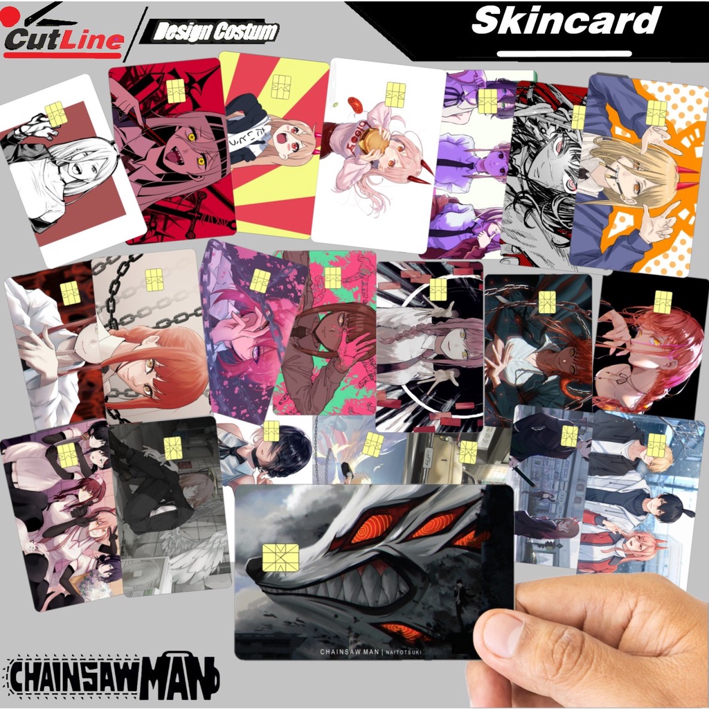 Skin Card Atm Custom Pelindung Kartu E Money E Toll Flazz Chainsaw Man Manga Indo