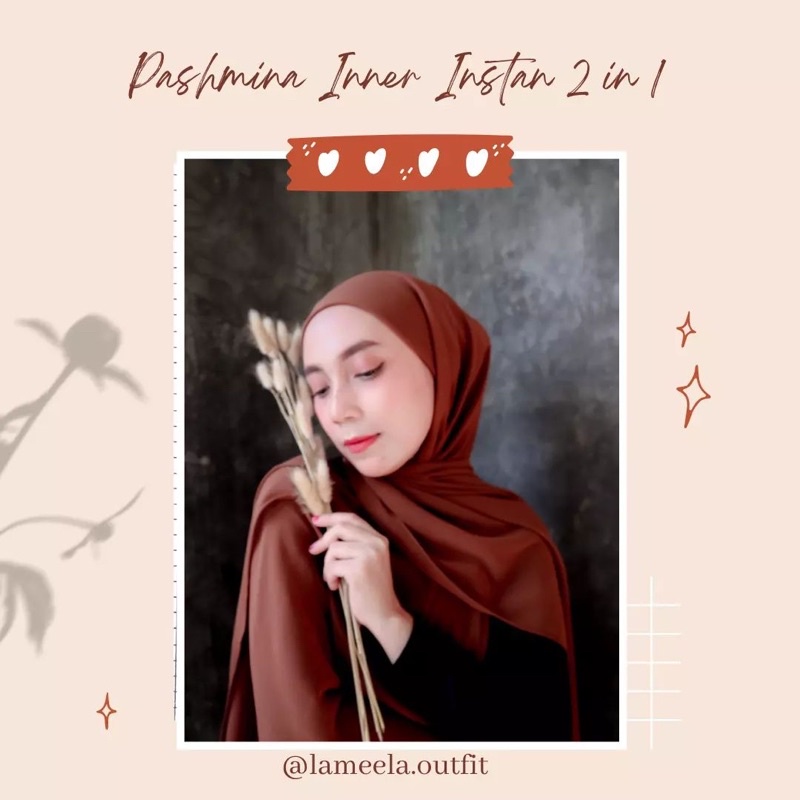 PASHMINA INNER INSTAN 2 IN 1 || PASHMINA LESTY || PASHMINA MALAYSIAN || JILBAB PASHMINA INSTAN DENGA