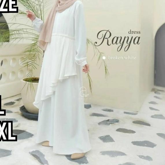 Febrina Gamis murah Baju gamis kekinian Remaja terbaru 2020 - Putih, S