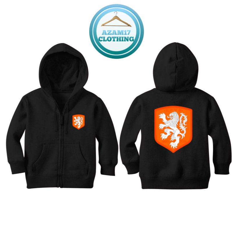 Jaket Zipper Hoodie Sweater Anak Timnas Belanda Netherlands Piala Dunia AZAM17 CLOTHING