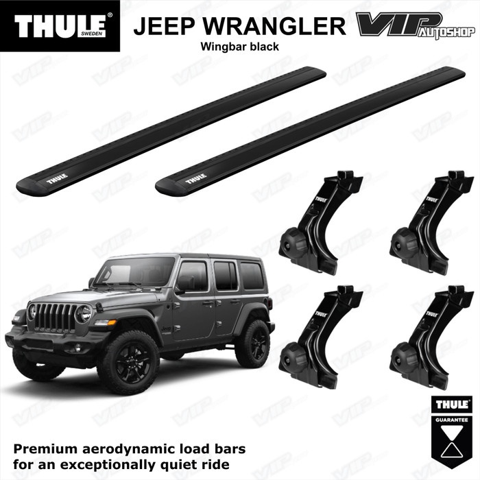 JEEP WRANGLER JK JL Rubicon Thule Wingbar EVO original crossbar hitam