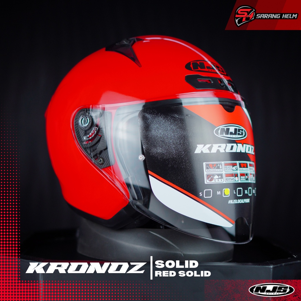 NJS Kronoz Solid - Helm Half Face | NJS | Kronoz | Kronoz Polos | Kronoz Ori | Helm Polos | NJS Kronoz | NJS ORI | SNI