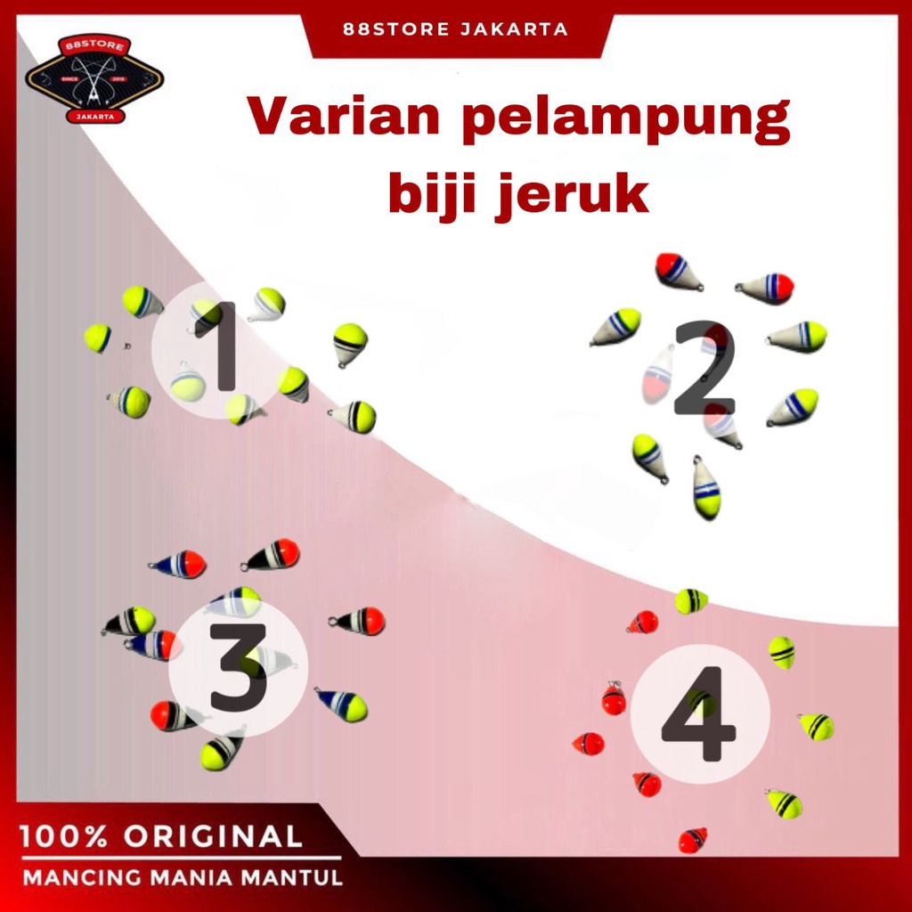 88storejakarta pelampung pancing biji jeruk isi 10pcs