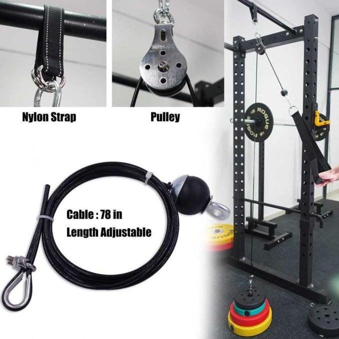 Set Peralatan Katrol Fitness Gym Set Alat Olahraga Di Rumah DIY Pulley