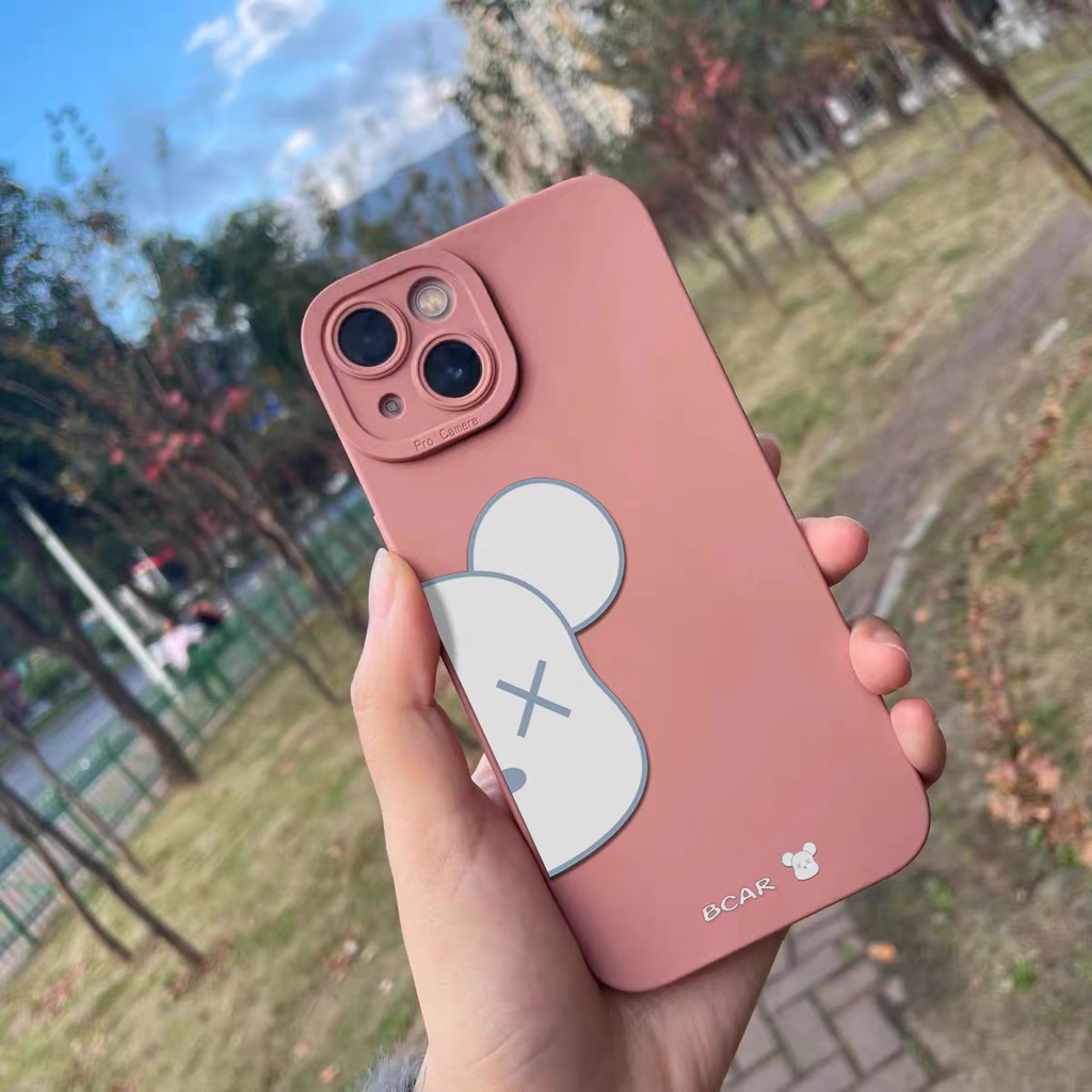 Ins Casing iPhone 14 14pro 14Plus 14prm 13 13pro 13prm 11 7Plus 8Plus Xr XS 12pro Max Motif Beruang Pink