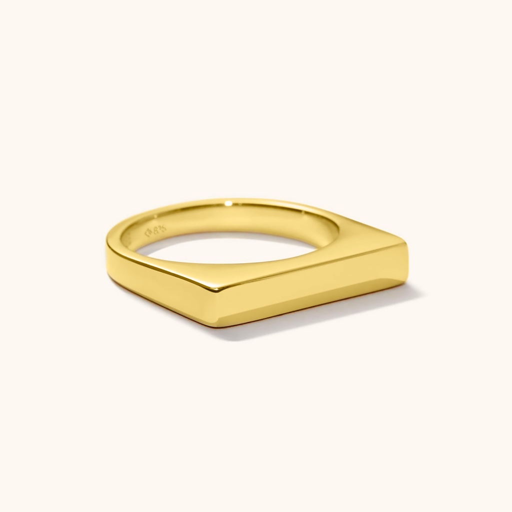 Cincin Emas 21K - Signet Bar Ring