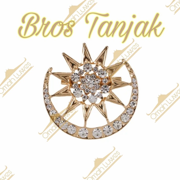 Pin Bros Tanjak Bulan Bintang - Bros Tanjak Melayu - Lapel Pin Bros Import