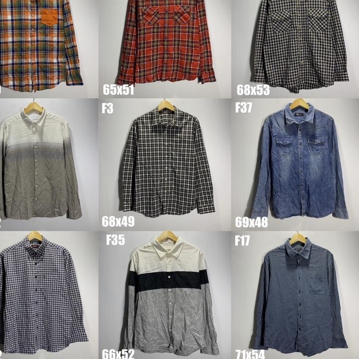 Menarik FLANEL Kemeja Flanel Denim Lengan Panjang Brand Original Second Like New Part 1