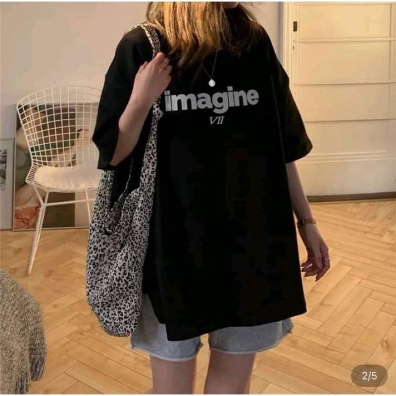 (M - XXXXL 6XL) Kaos BIGSIZE Jumbo IMAGINE Emotional Balance Korean Harajuku Street Style Top Atasan Oversize Cotton Combed Black Hitam Putih Oversize