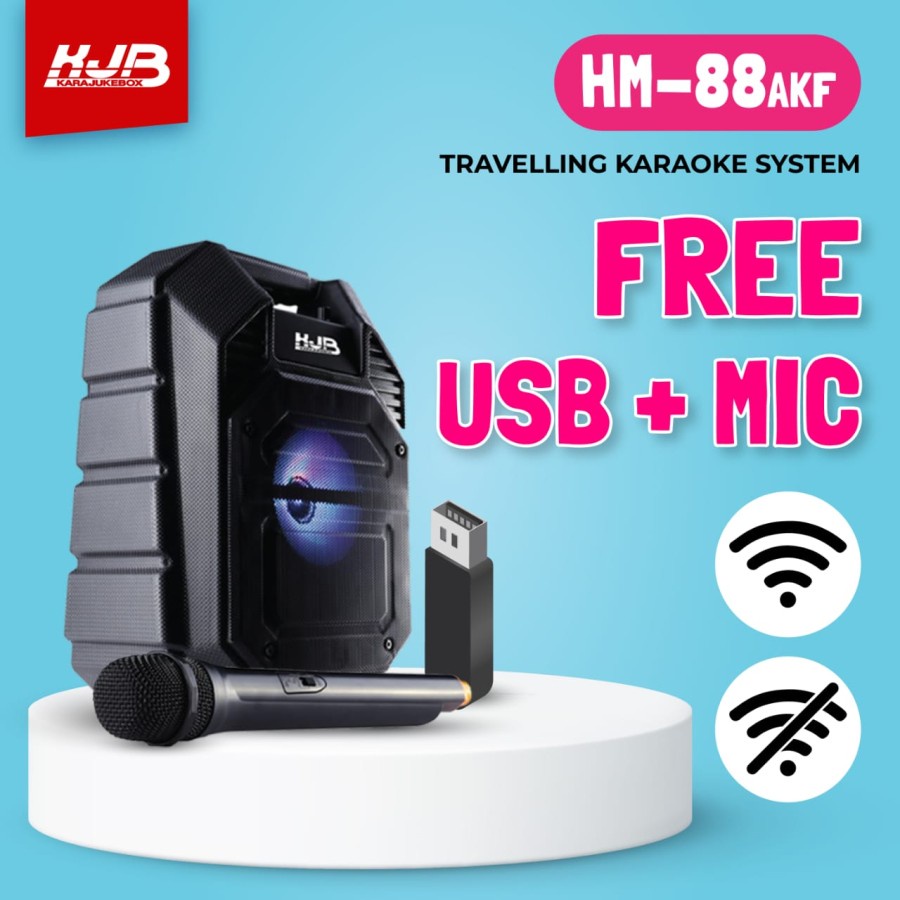 KJB HM88 AKF Online Streaming Speaker Mic Wireless Player Karaoke