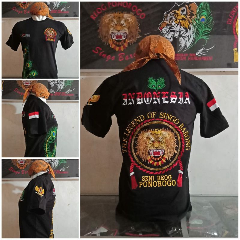 kaos bordir singo barong / kaos reog / kaos seni reog / kaos budaya / kaos bordir