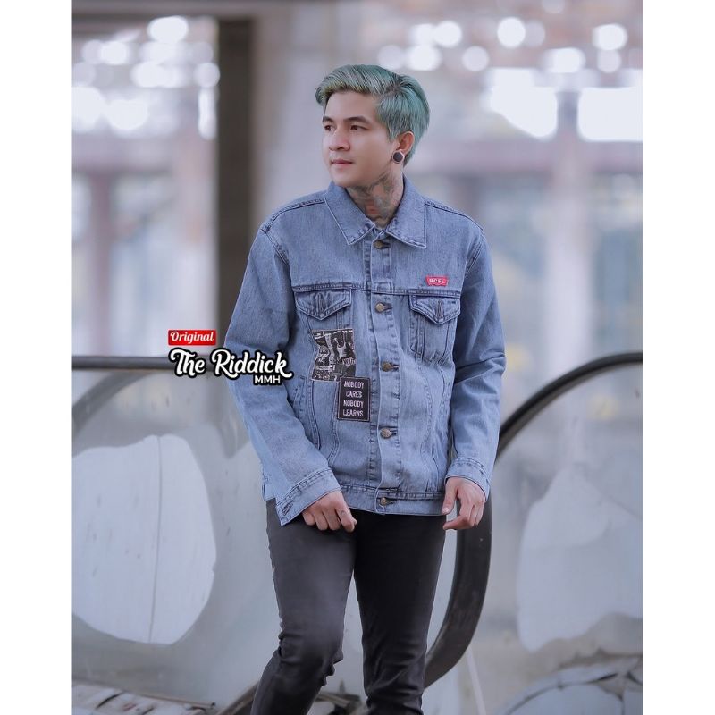 Jaket Denim Oversize wanita Jacket Denim coret Keren Lukisan Gambar Belakang