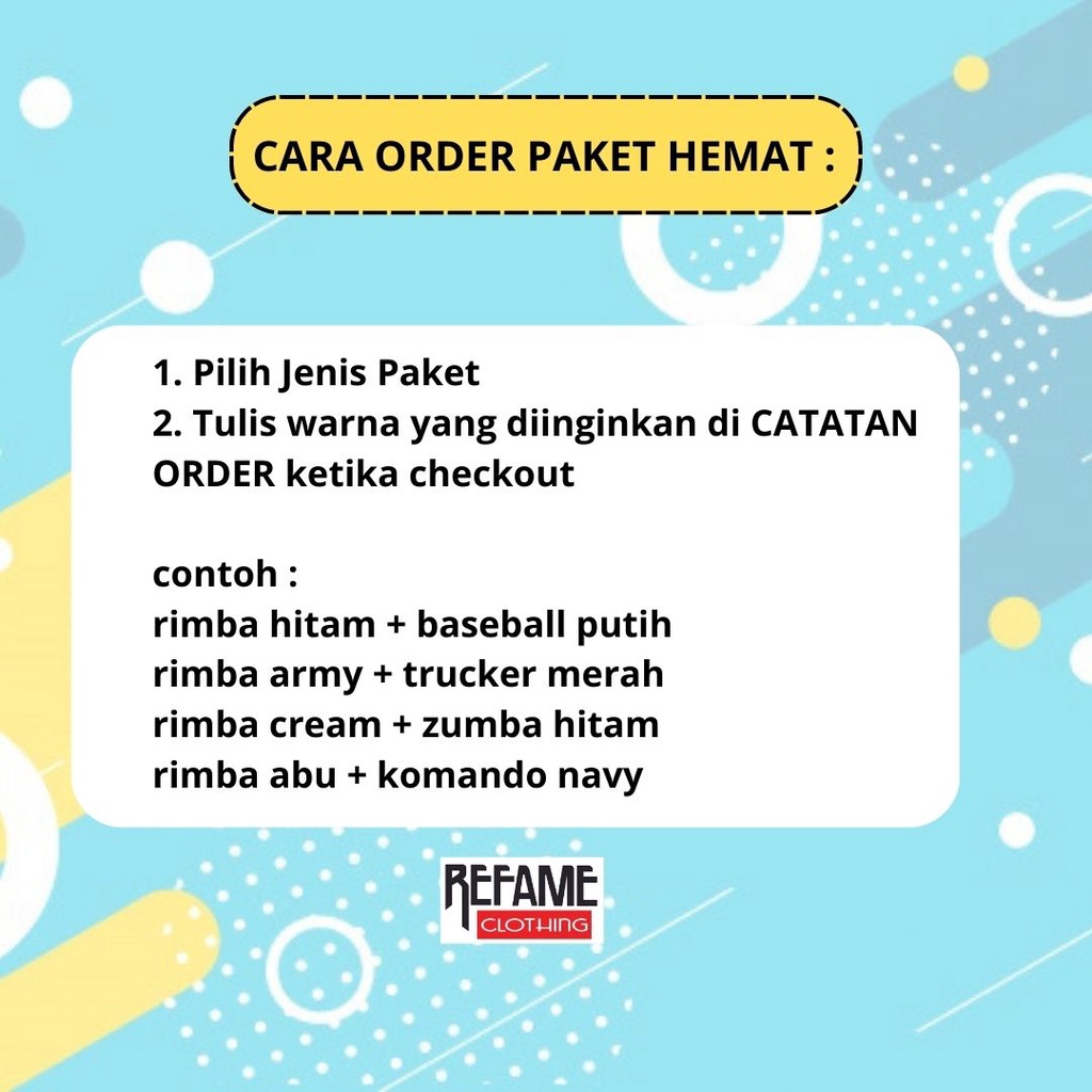 Paket Topi Rimba Hat Tali dengan Topi Baseball Polos Zumba Trucker Jaring Komando Pria Wanita Premium