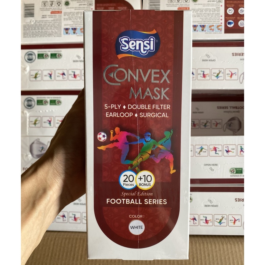 Masker Sensi Convex Football Series /Sepak Bola Piala Dunia isi 30 pcs