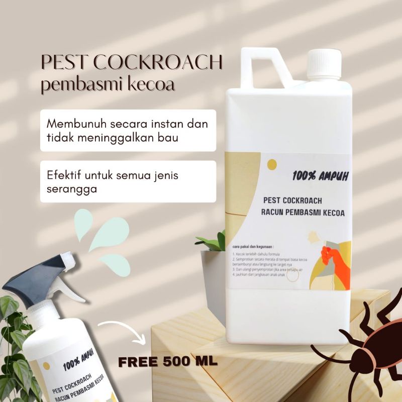 &quot;PAKET BUNDLING&quot; PEST COACKROACH Pembasmi kecoa/anti kecoa super efektif//1liter