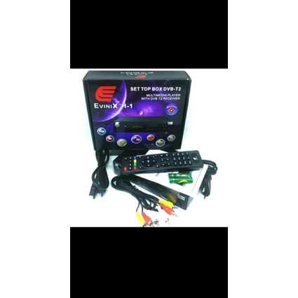 SET TOP BOX DVB-T2 +KABEL HDMI MEREK EVENIX H-1 SUDAH SNI