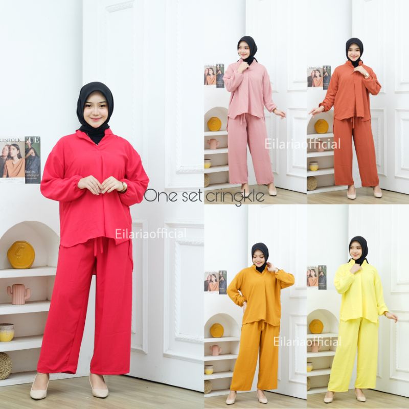 ONE SET RAYON CRINKLE AIRFLOW SETELAN // SETELAN RAYON CRINKLE