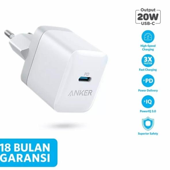 Anker PD Fast Charger 20W PowerPort III Nano PIQ 3.0 iPhone 12 iPad - 20W - A2631