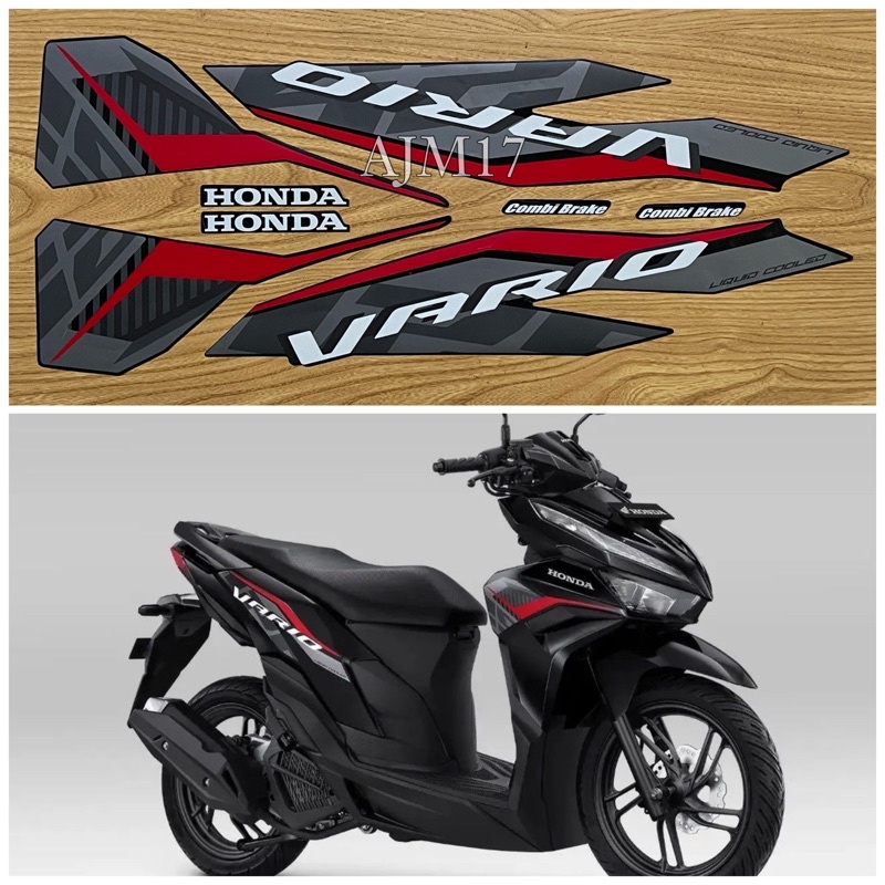 V22H STIKER STRIPING MOTOR VARIO 125 2022 2023 HITAM SPORTY BLACK