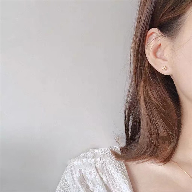 Anting Tusuk Silver Murni 925 Desain Wajah Polos Untuk Wanita