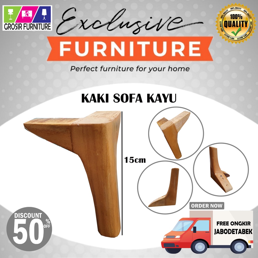 KAKI SOFA / KAKI KURSI KAYU 15 CM