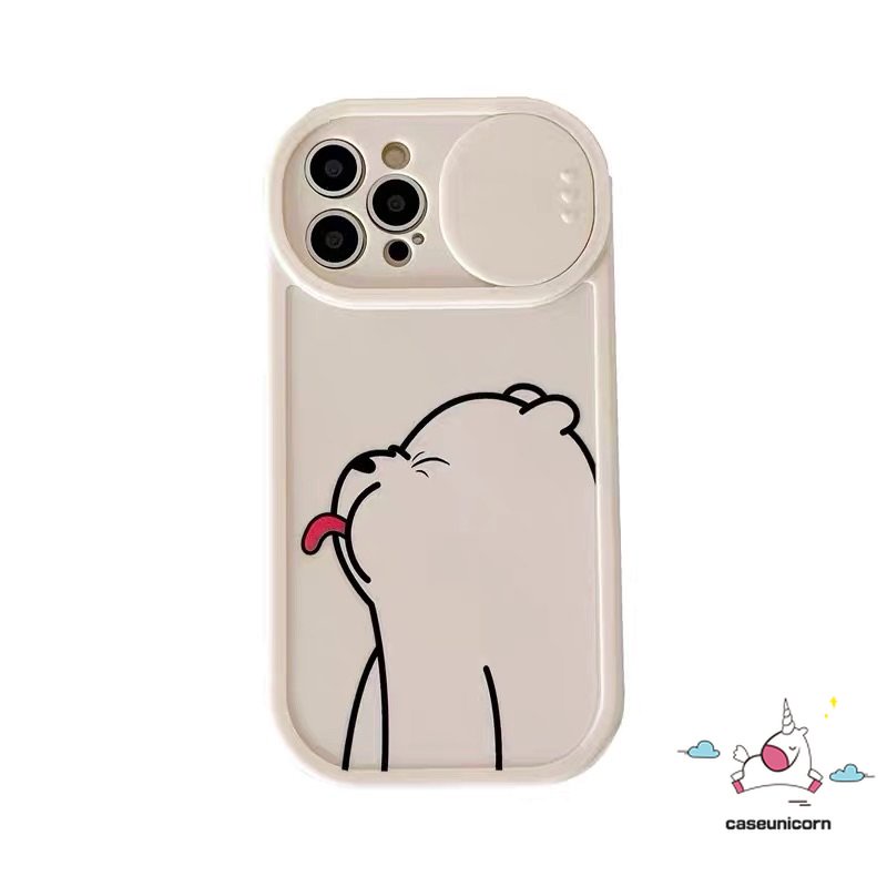 Soft Case Pelindung Lensa Kamera Motif Kartun Beruang Untuk IPhone 7Plus 8Plus XR 11 13 12 Pro Max 7 8 Plus X XS Max 11 Pro Max