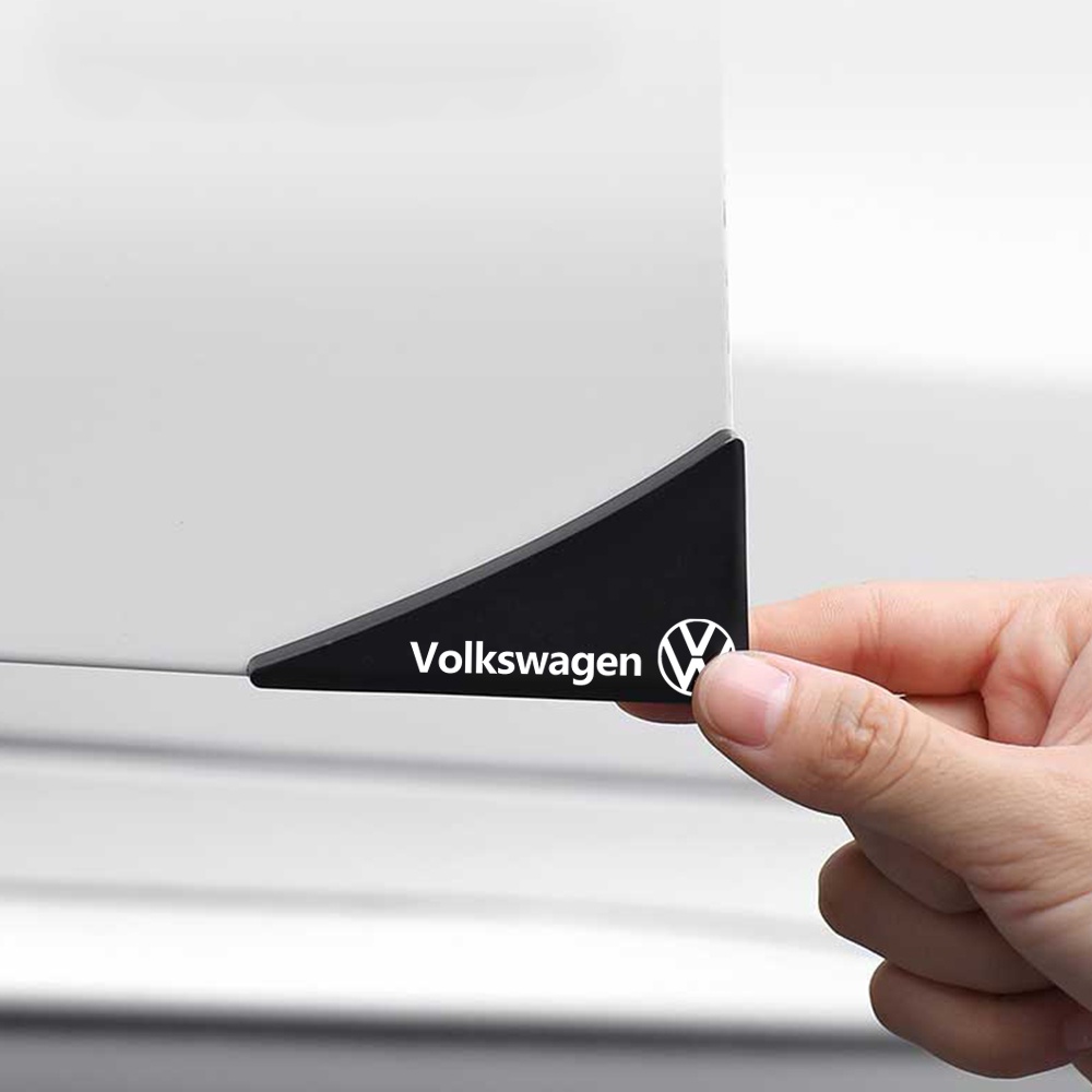 Volkswagen Mobil Volkswagen Stiker Perlindungan Sudut Pintu Mobil Anti Tabrakan Gores Karet Silikon Logo VW Volkswagen Golf Polo Passat Tiguan Jetta Tiguan