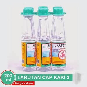 

Larutan Botol Cap Kaki Tiga 200 ml (ukuran botol kecil)