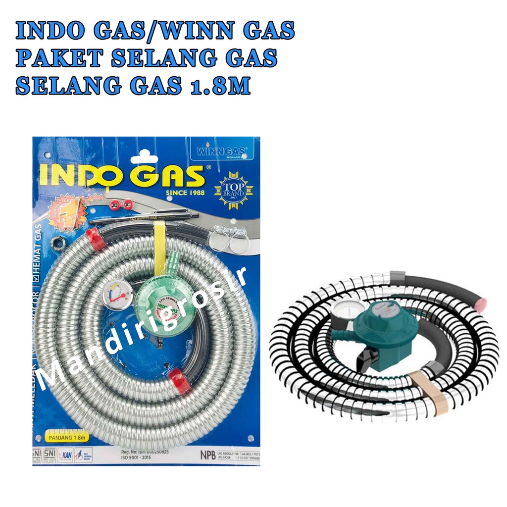 Selang Gas Yoshida * Selang Indo Gas * Paket Selang Gas * Selang Gas 1.8M