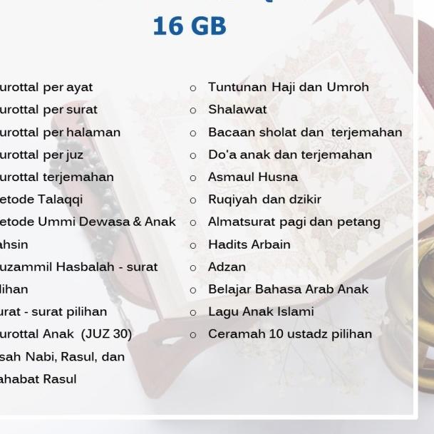 Speaker Al Quran Murotal 30 Juz 16 GB Murottal Alquran ZB 800BT - Advan TANPA RMT, 16 GB