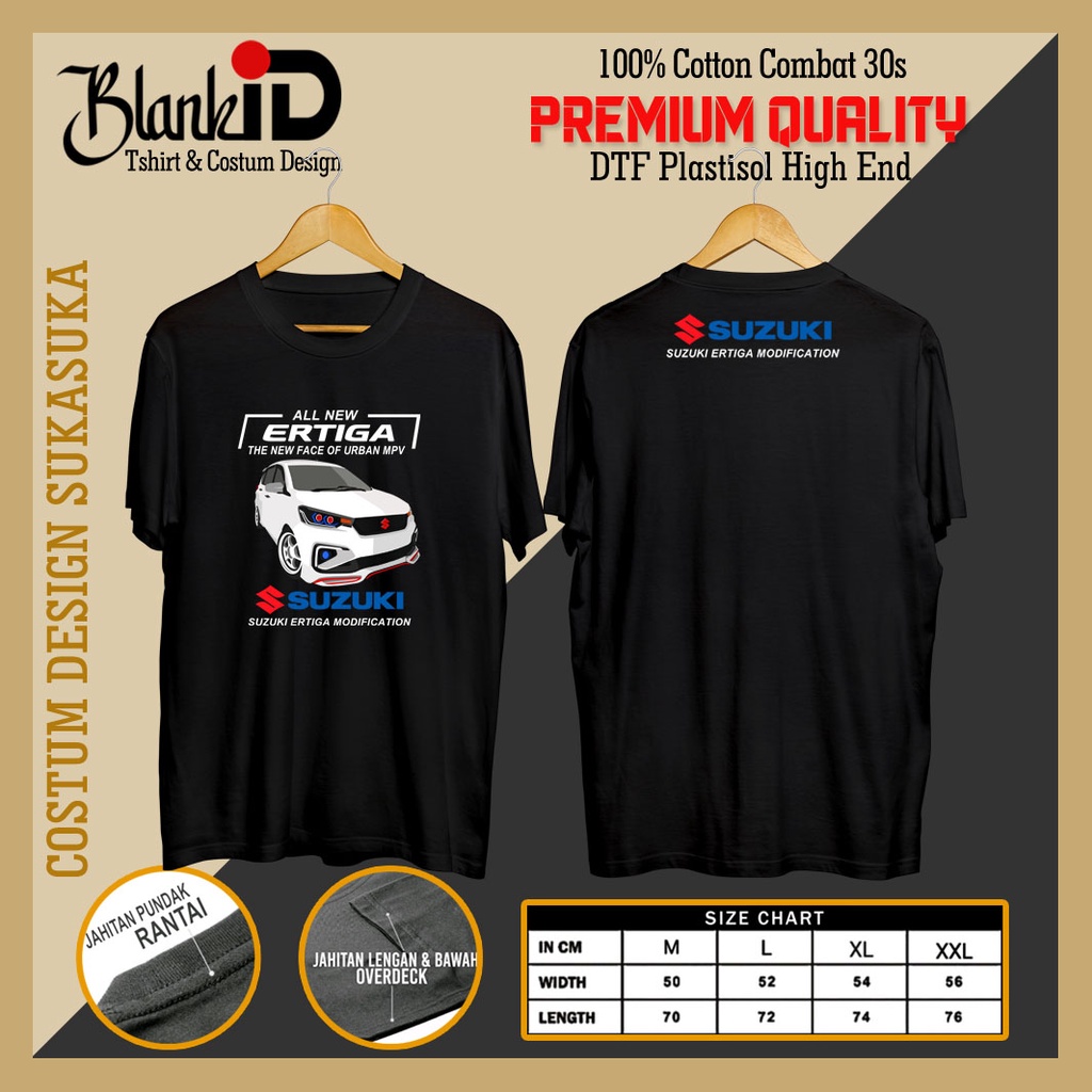 Kaos Suzuki All New Ertiga | Kaos Distro Suzuki Sablon depan Belakang