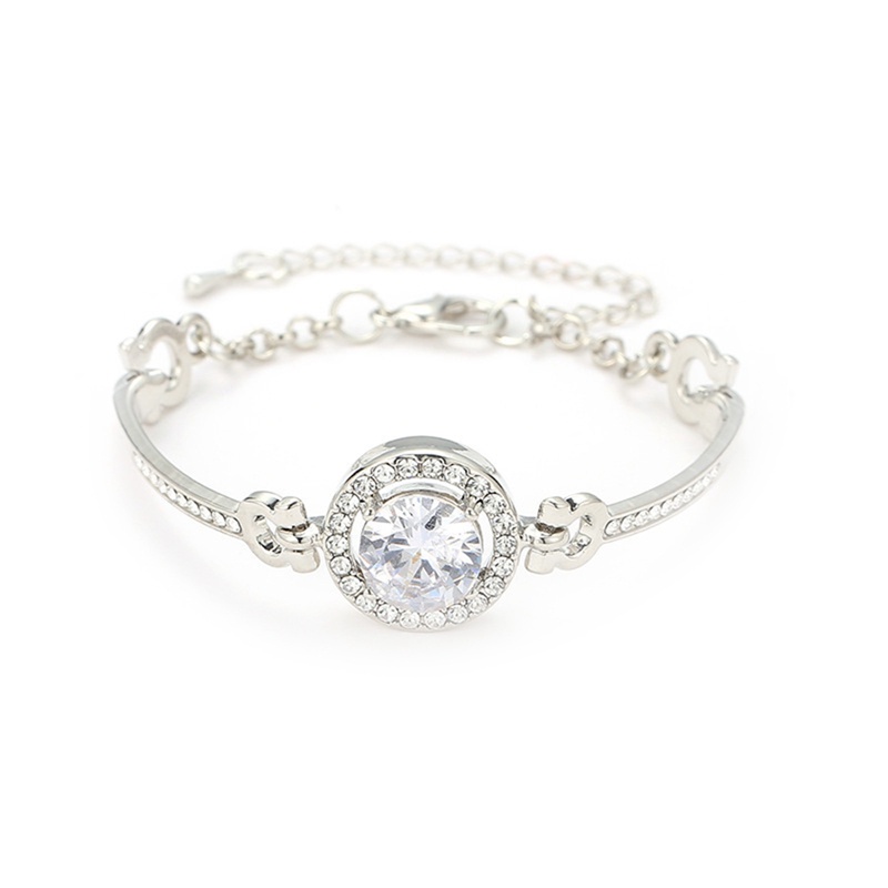 Fancyqube Gelang Tangan Wanita Hias Zircon Adjustable Gaya Korea Untuk Musim Panas