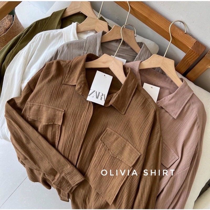 Kemeja Olivia Shirt Rayon Crinkle