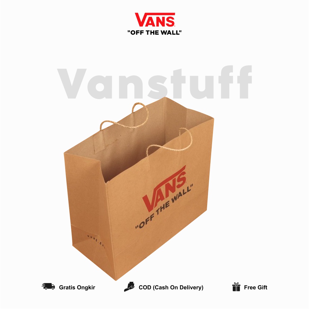 Paper Bag Vans Coklat Polos Paperbag Tote Bag Vans Tas Kertas Coklat Polos