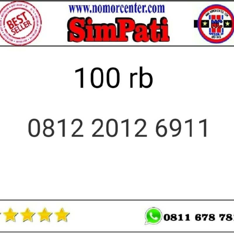 kartu Perdana Simpati 0812 2012 xxxx Seri Tahun 2012 Rapih b11