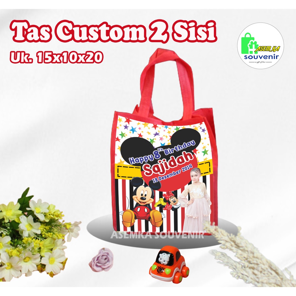 

GOODIE BAG / TAS ULTAH CETAK 2 SISI UK 15X10X20 (PXLXT) - CUSTOM MURAAH