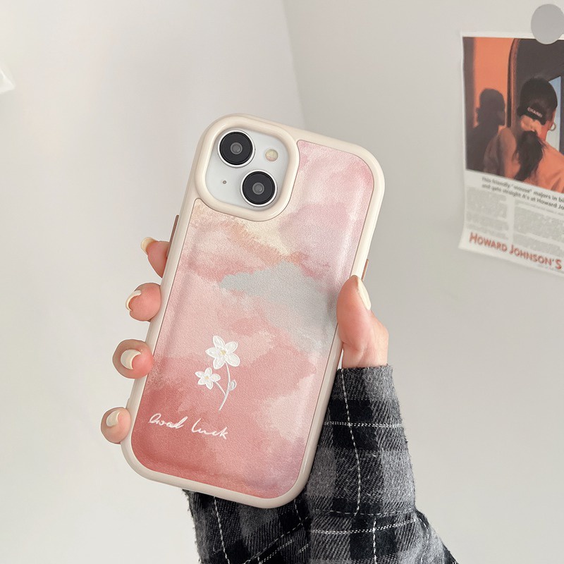 Casing Case HP iPHONE 11 12 13 14 Pro Max 14 Plus iPHONE XR XS Max Case iPHONE 13 Pink Ungu Gradien Awan berbintang Gadis Wanita Ins Cantik