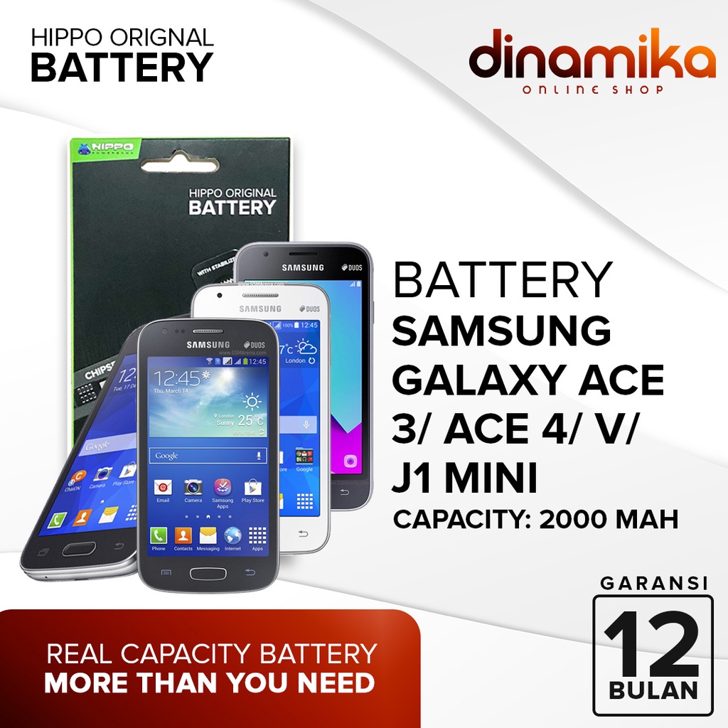Hippo Baterai Battery Sam Galaxy Ace1/s5830/1600Mah