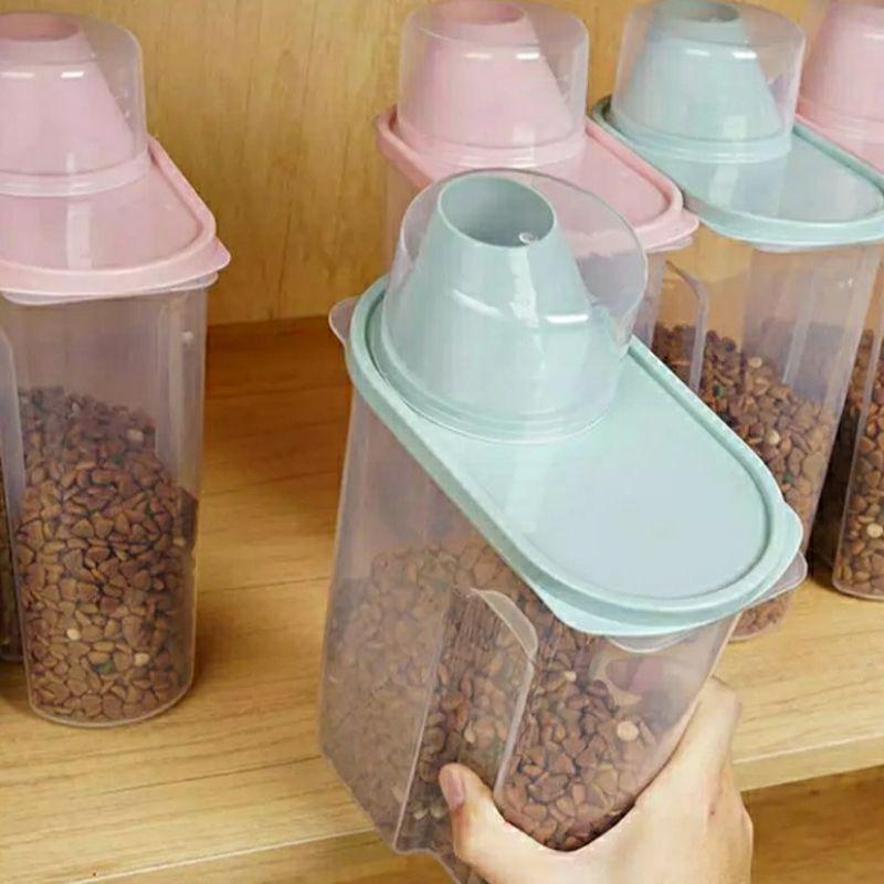 Toples Tempat Penyimpanan Makanan Kucing Anjing / Container Multifungsi