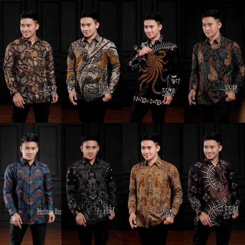 SIZE M L XL XXL KEMEJA HEM BATIK PRIA CASUAL