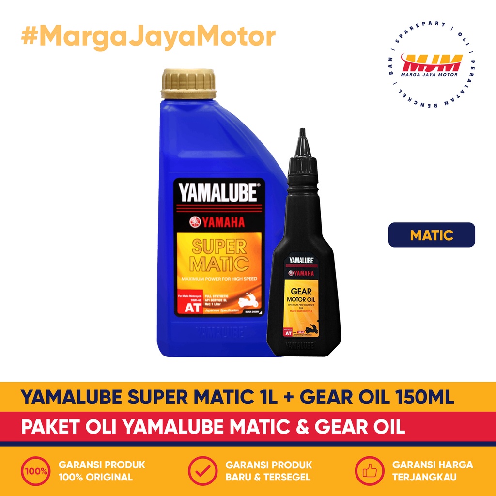 Paket Oli Yamalube Super Matic 1L + Yamalube Gear Oil 150ml